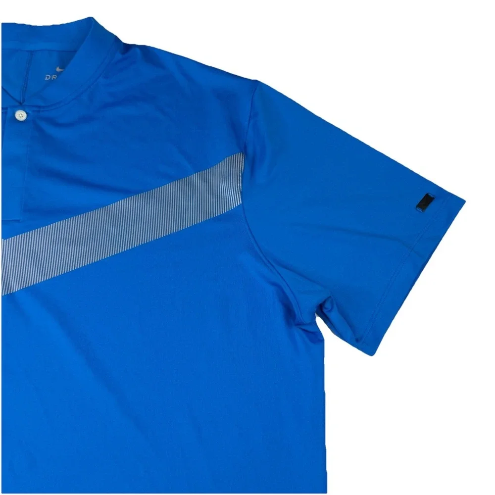 Nike Dri-Fit‎ Tiger Woods Vapor Reflective Blade V Golf Polo BV0501-406 Blue XL